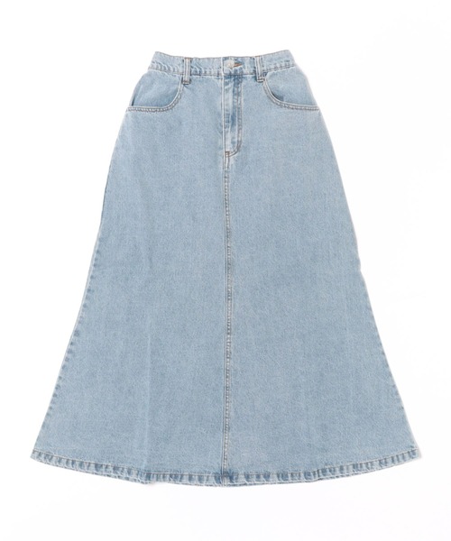mil（ミル）の「デニム マーメイドスカート 【無地/フラワープリント】（スカート・レディース・ブラック/サックスブルー/グレイッシュベージュ・XS/S）」の6枚目の写真