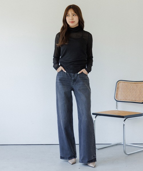 back cut sheer tops(バックカットシアートップス)（Tシャツ