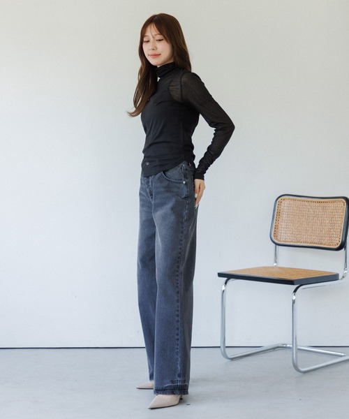 back cut sheer tops(バックカットシアートップス)（Tシャツ