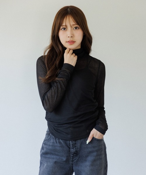 senee バックカットシアートップス back cut sheer tops(バックカットシアートップス)（Tシャツ