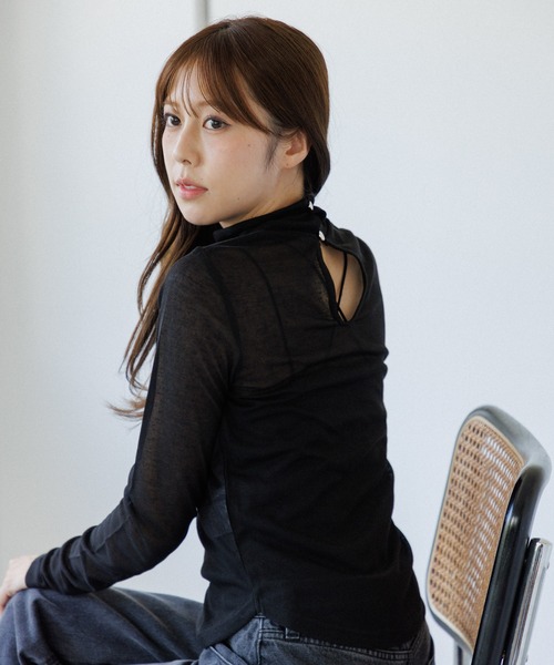 senee バックカットシアートップス back cut sheer tops(バックカットシアートップス)（Tシャツ