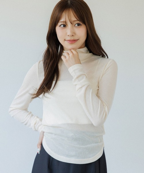 back cut sheer tops(バックカットシアートップス)（Tシャツ