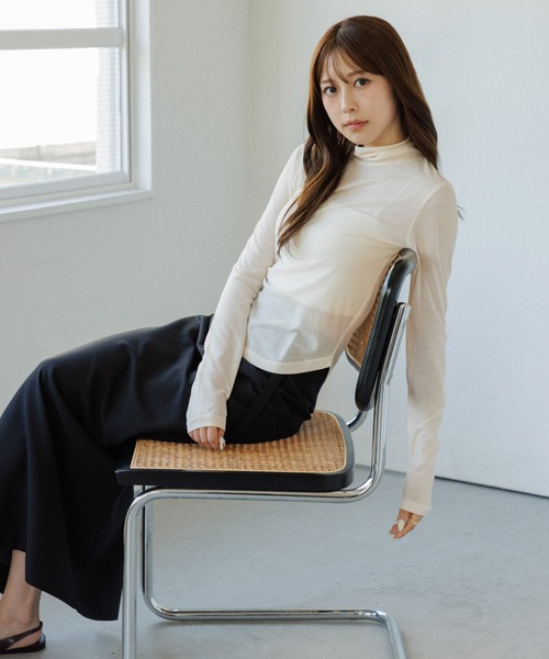 senee バックカットシアートップス back cut sheer tops(バックカットシアートップス)（Tシャツ