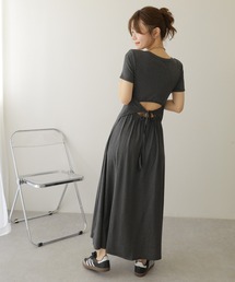 LAULEN | back separate cut long dress /バックセパレートフレアカットロングドレス(ワンピース)
