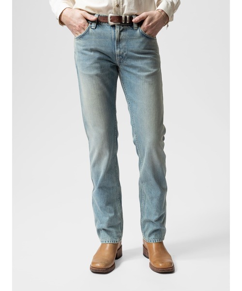 Nudie Jeans（ヌーディージーンズ）の「Nudie Jeans/ヌーディージーンズ Slim Jim / クラシックスリムフィットジーンズ / Summer Dirt / レングス30（デニムパンツ・メンズ・ライトブルー・28inch/29inch/30inch/31inch/32inch/33inch/34inch）」の3枚目の写真