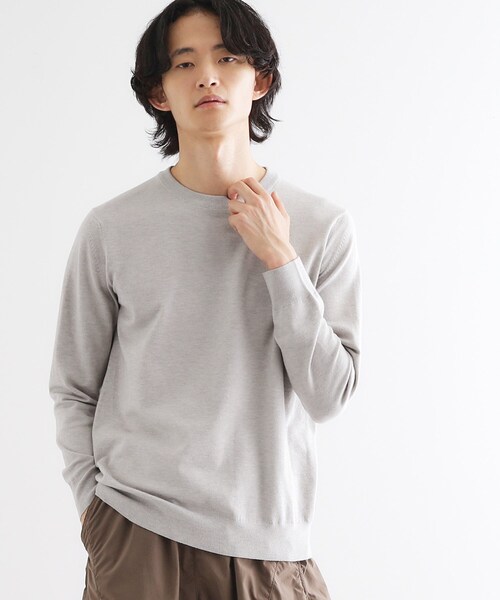 tk.TAKEO KIKUCHI(ティーケータケオキクチ)の「ハイゲージコンパクトニットクルー(ニット/セーター・メンズ・ワインレッド/ライトグレー/ブラック・02/01/03)」の5枚目の写真