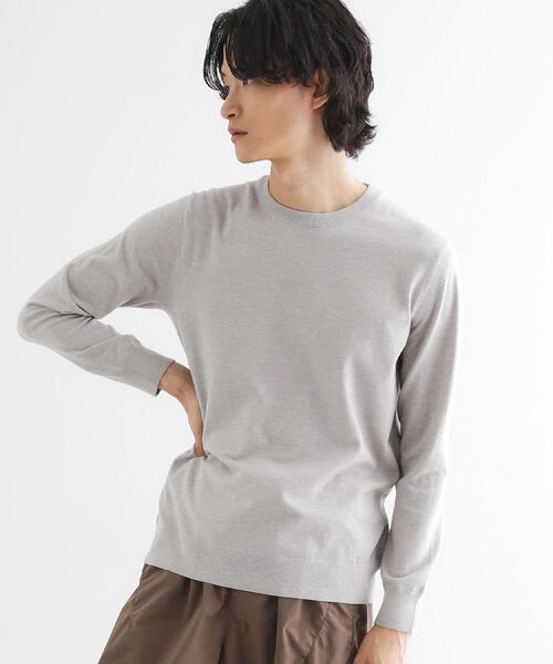 tk.TAKEO KIKUCHI(ティーケータケオキクチ)の「ハイゲージコンパクトニットクルー(ニット/セーター・メンズ・ワインレッド/ライトグレー/ブラック・02/01/03)」の6枚目の写真