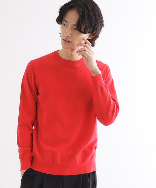 tk.TAKEO KIKUCHI(ティーケータケオキクチ)の「ハイゲージコンパクトニットクルー(ニット/セーター・メンズ・ワインレッド/ライトグレー/ブラック・02/01/03)」の19枚目の写真