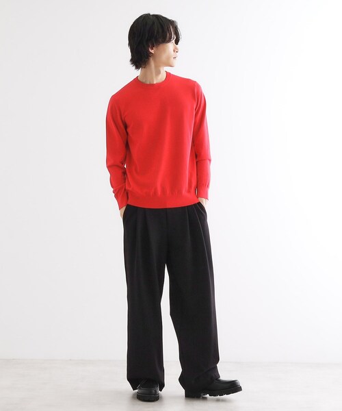 tk.TAKEO KIKUCHI(ティーケータケオキクチ)の「ハイゲージコンパクトニットクルー(ニット/セーター・メンズ・ワインレッド/ライトグレー/ブラック・02/01/03)」の21枚目の写真