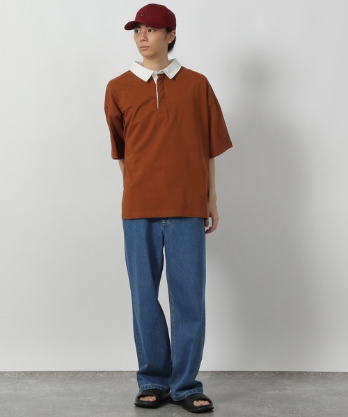 LAKOLE(ラコレ)の「ラガーポロTEE / 576256(ポロシャツ・メンズ・ネイビー/オレンジ/ホワイト・MEDIUM/LARGE)」の19枚目の写真