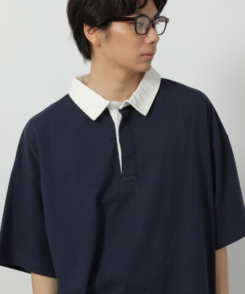 LAKOLE(ラコレ)の「ラガーポロTEE / 576256(ポロシャツ・メンズ・ネイビー/オレンジ/ホワイト・MEDIUM/LARGE)」の17枚目の写真