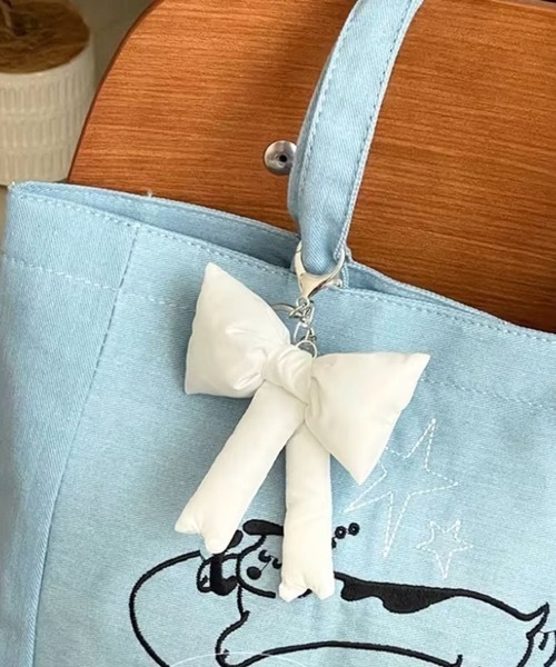 さおさま りぼん チャーム リボンチャーム フリンジデニム 24-53 さおさま りぼん チャーム リボンチャーム フリンジデニム 24-53