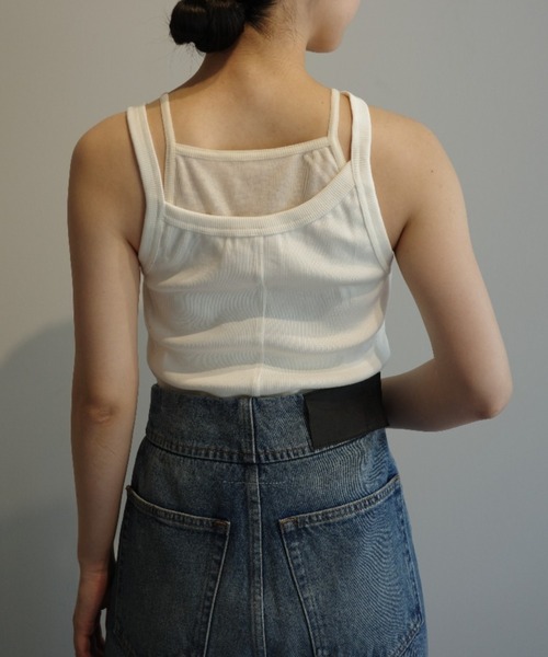MANOF（マノフ）の「MANOF SHEER LAYERED TANK（タンクトップ・レディース・ブラック/ホワイト・SMALL/MEDIUM）」の3枚目の写真