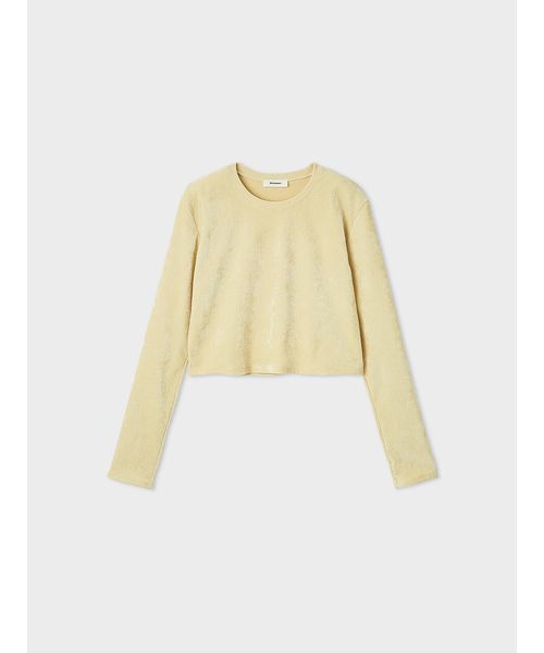 MIESROHE（ミースロエ）の「短丈モールUネックプルオーバー（Tシャツ/カットソー・レディース・イエロー/ホワイト/ブラック・F）」の9枚目の写真