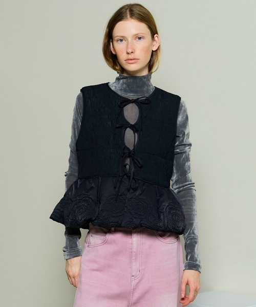 Embroidery Peplum Vest/エンブロイダリーペプラムベスト（ベスト