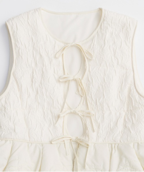 MAISON SPECIAL（メゾンスペシャル）の「Embroidery Peplum Vest/エンブロイダリーペプラムベスト（ベスト・レディース・マルチ/ホワイト/ブラック・FREE）」の8枚目の写真