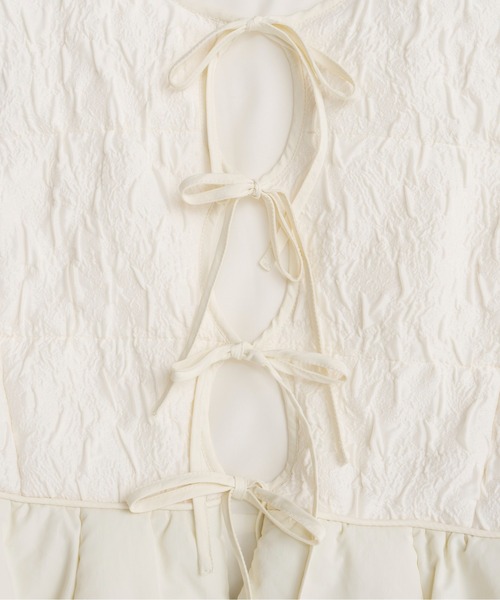 MAISON SPECIAL（メゾンスペシャル）の「Embroidery Peplum Vest/エンブロイダリーペプラムベスト（ベスト・レディース・マルチ/ホワイト/ブラック・FREE）」の9枚目の写真