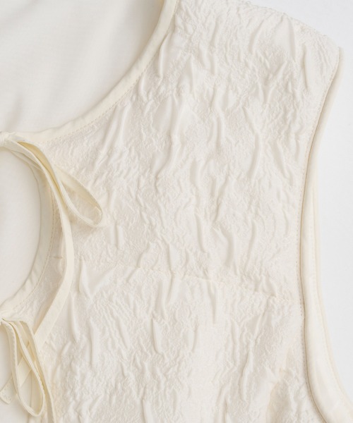 MAISON SPECIAL（メゾンスペシャル）の「Embroidery Peplum Vest/エンブロイダリーペプラムベスト（ベスト・レディース・マルチ/ホワイト/ブラック・FREE）」の10枚目の写真