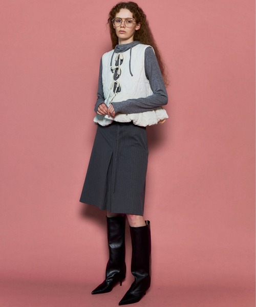 MAISON SPECIAL（メゾンスペシャル）の「Embroidery Peplum Vest/エンブロイダリーペプラムベスト（ベスト・レディース・マルチ/ホワイト/ブラック・FREE）」の14枚目の写真