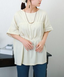 ギャザー切替Tシャツ/プルオーバー