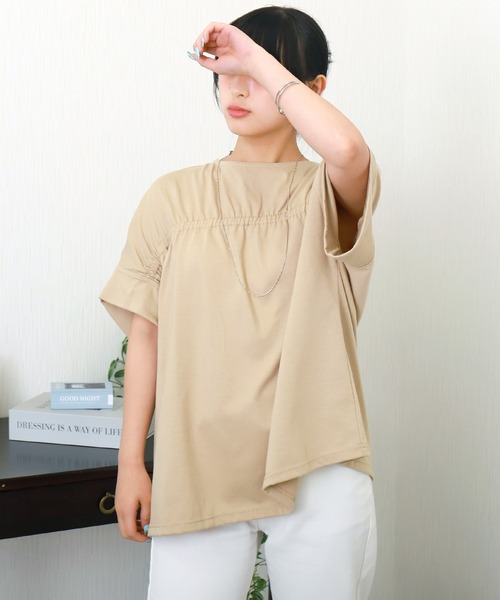 libelle more（リベル モア）の「ギャザー切替Tシャツ/プルオーバー（Tシャツ/カットソー・レディース・キナリ/ブラック/ベージュ/オフホワイト・M/L）」の20枚目の写真