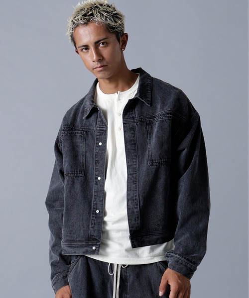 DANKE SCHON（ダンケシェーン）の「DankeSchon/ダンケシェーン/12OZ CHEMICAL DENIM JACKET（デニムジャケット・メンズ・ブラック/グレー・S/M/L）」の7枚目の写真