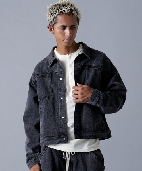 DANKE SCHON（ダンケシェーン）の「DankeSchon/ダンケシェーン/12OZ CHEMICAL DENIM JACKET（デニムジャケット・メンズ・ブラック/グレー・S/M/L）」の8枚目の写真