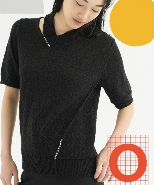 soduk(スドーク)の「"【soduk】new ""V"" knit top"(Tシャツ/カットソー・レディース・ブラック/パープル/ホワイト・ONE SIZE)」の3枚目の写真