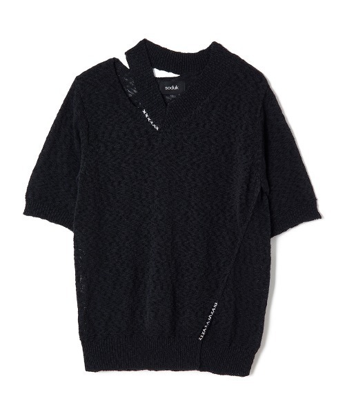 soduk(スドーク)の「"【soduk】new ""V"" knit top"(Tシャツ/カットソー・レディース・ブラック/パープル/ホワイト・ONE SIZE)」の5枚目の写真