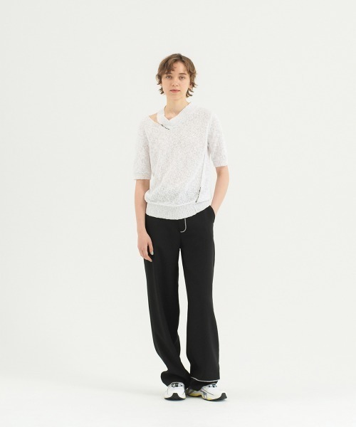 soduk(スドーク)の「"【soduk】new ""V"" knit top"(Tシャツ/カットソー・レディース・ブラック/パープル/ホワイト・ONE SIZE)」の10枚目の写真