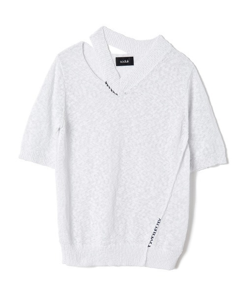 soduk(スドーク)の「"【soduk】new ""V"" knit top"(Tシャツ/カットソー・レディース・ブラック/パープル/ホワイト・ONE SIZE)」の11枚目の写真