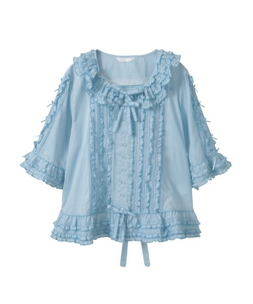 PINK HOUSE(ピンクハウス)の「ローンフリルブラウス(シャツ/ブラウス・レディース・ホワイト/ピンク/レッド/ブラック/ライトブルー/ラベンダー・フリー)」の1枚目の写真