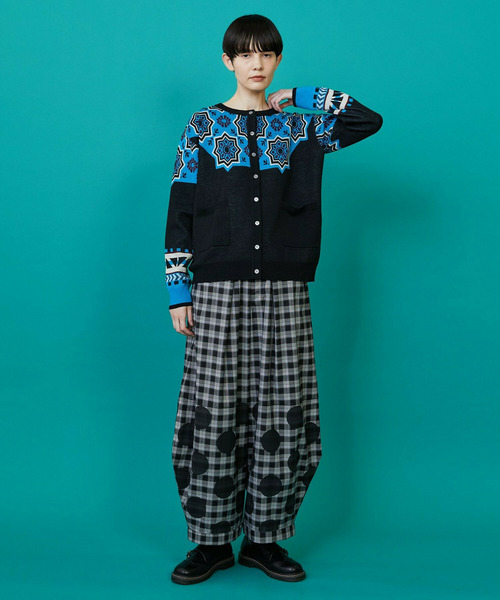 FRAPBOIS（フラボア）の「タイルニット カーディガン（カーディガン/ボレロ・レディース・ネイビー/ブラック・1）」の16枚目の写真