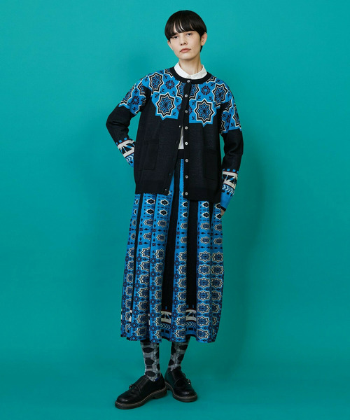 FRAPBOIS（フラボア）の「タイルニット カーディガン（カーディガン/ボレロ・レディース・ネイビー/ブラック・1）」の19枚目の写真