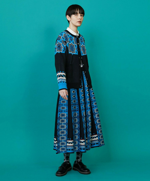 FRAPBOIS（フラボア）の「タイルニット カーディガン（カーディガン/ボレロ・レディース・ネイビー/ブラック・1）」の22枚目の写真