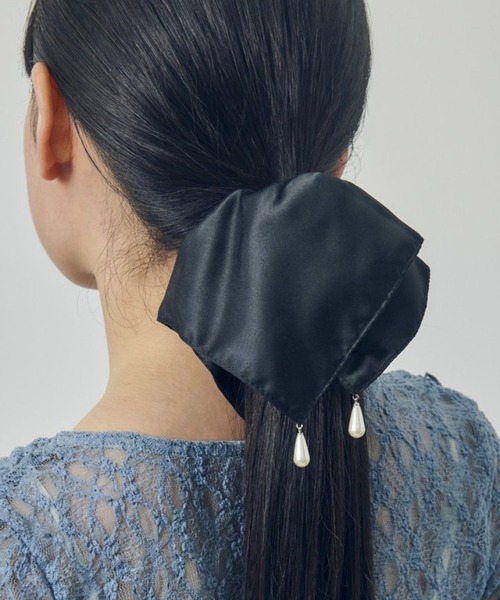 セール】【GOLDY】スクエアBIGパールシュシュ ドット 無地 6250910