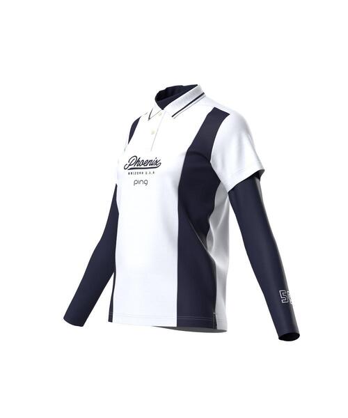 【ホワイト】鬼カノコ レイヤードツインセット <LADIES LINE> (LADIES) PING APPAREL｜鬼カノコ レイヤードツインセット <LADIES LINE