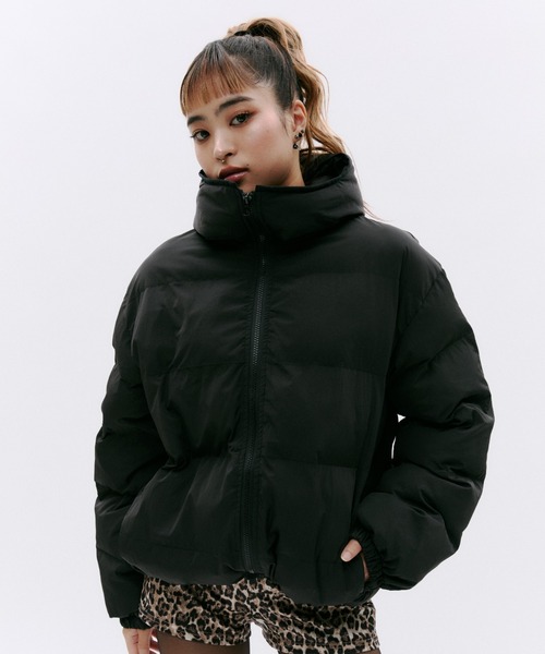 ドローコード付きフーディー中綿アウター（ダウンジャケット/コート