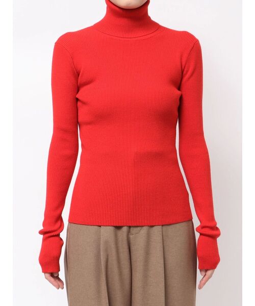 LAGUNAMOON（ラグナムーン）の「ベーシックリブタートルネックプルオーバー（ニット/セーター・レディース・アイボリー/ブラック/レッド・FREE）」の12枚目の写真