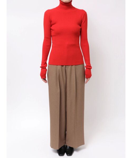 LAGUNAMOON（ラグナムーン）の「ベーシックリブタートルネックプルオーバー（ニット/セーター・レディース・アイボリー/ブラック/レッド・FREE）」の19枚目の写真