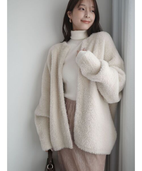 LAGUNAMOON（ラグナムーン）の「ベーシックリブタートルネックプルオーバー（ニット/セーター・レディース・アイボリー/ブラック/レッド・FREE）」の2枚目の写真