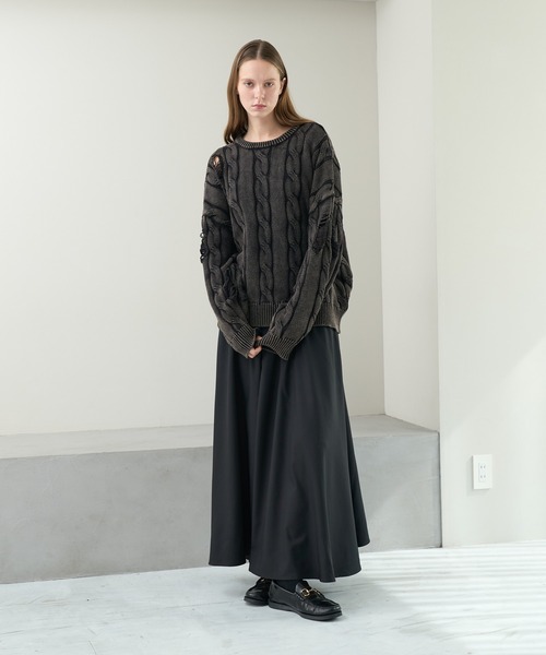 KUUUPY（クーピー）の「Vintage Design Distressed Cable Knit Sweater - ヴィンテージデザインダメージケーブルニット（ニット/セーター・メンズ・ブルー/ブラック・SMALL/MEDIUM/LARGE）」の22枚目の写真