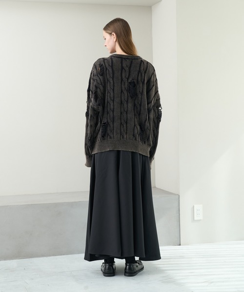 KUUUPY（クーピー）の「Vintage Design Distressed Cable Knit Sweater - ヴィンテージデザインダメージケーブルニット（ニット/セーター・メンズ・ブルー/ブラック・SMALL/MEDIUM/LARGE）」の21枚目の写真