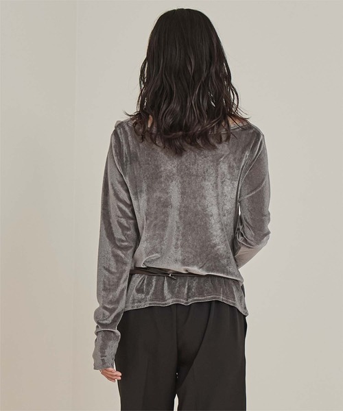 miette(ミエット)の「シアーベロアドレープトップス(Tシャツ/カットソー・レディース・ブラック/オフホワイト/グレー/ブラウン・FREE)」の22枚目の写真