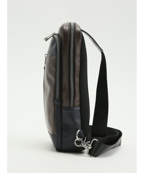 TAKA-Q(タカキュー)の「【二層式】タカキュー 配色 ボディバッグ(ボディバッグ/ウエストポーチ・メンズ・ネイビー/ブラウン・FREE)」の6枚目の写真