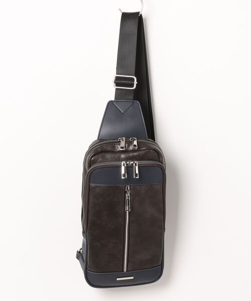 TAKA-Q(タカキュー)の「【二層式】タカキュー 配色 ボディバッグ(ボディバッグ/ウエストポーチ・メンズ・ネイビー/ブラウン・FREE)」の13枚目の写真