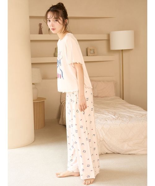 スナイデルホーム　ルームウェア 接触冷感】チェリーシリーズロングパンツ（ルームウェア/パジャマ