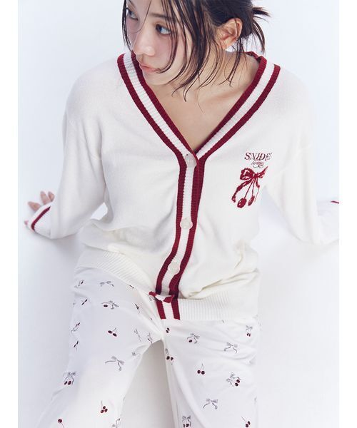 SNIDEL スナイデルホーム上下セット　新品未使用　チェリーシリーズ　接触冷感 SNIDEL HOME パジャマ ルームウェア 「接触冷感」チェリー