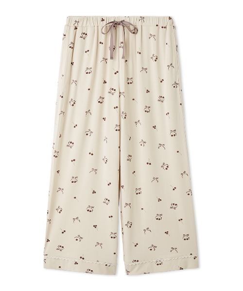 SNIDEL HOME（スナイデルホーム）の「【接触冷感】チェリーシリーズロングパンツ（ルームウェア/パジャマ・レディース・アイボリー/ピンク/ベージュ・F）」の2枚目の写真