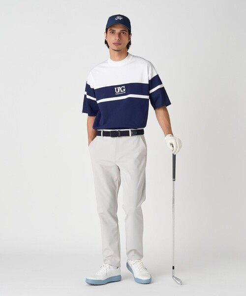 セール】メンズ スリム テーパード スラックス 透湿性 接触冷感 UV